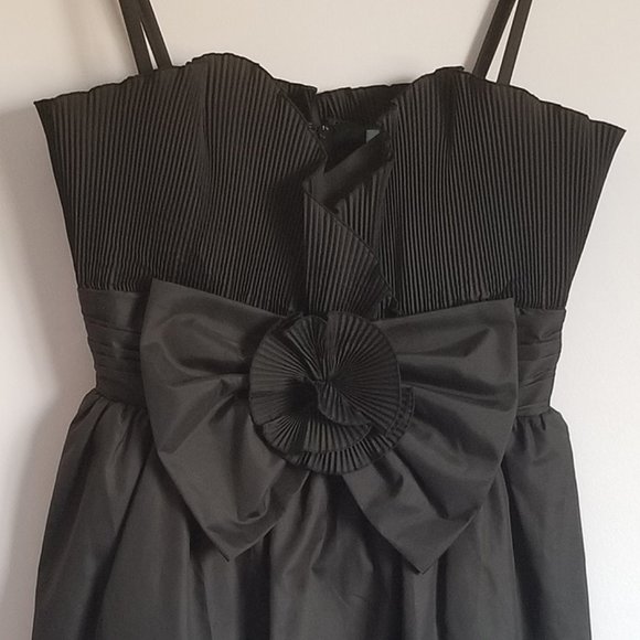 Puff Hem Mini Black Party Dress - Picture 1 of 6